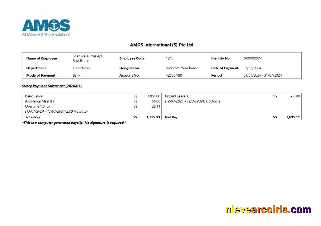 AMOS International earnings summary